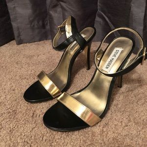 Steve madden gold and black heels